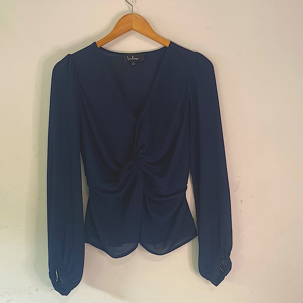 Women’s Top - blue with rouched bodice - LuLus Size Small